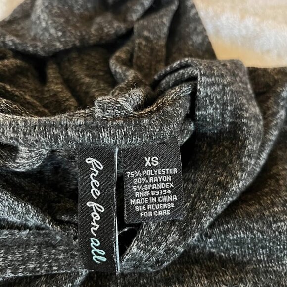 Free for All Knit Hoodie Sweater , XS, Heathered Black - Picture 5 of 6